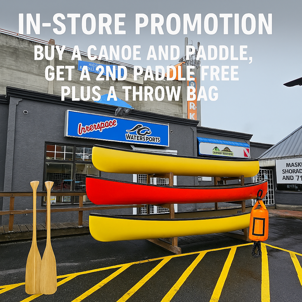 New Canoe Promo at Innerspace Vernon – Paddle & Safety Bonus!