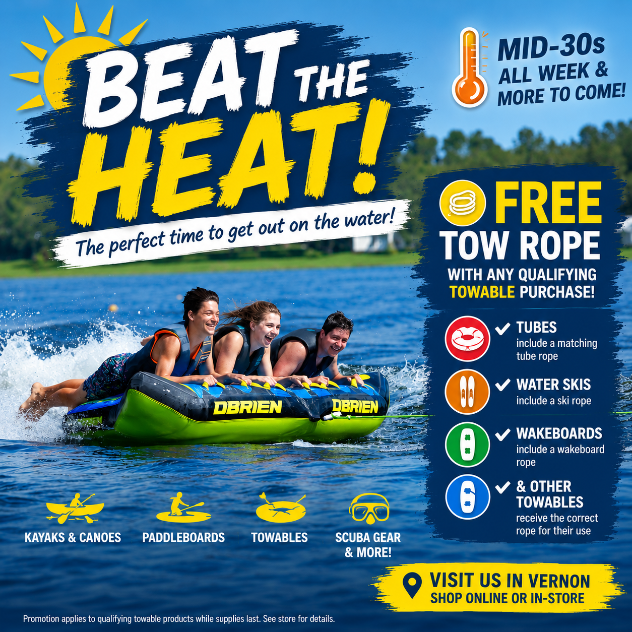 Beat the Heat This Summer with Free Tow Ropes on Qualifying Towables