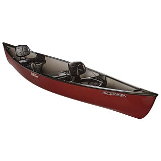 dark red canoe