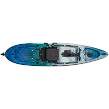 white and blue kayak
