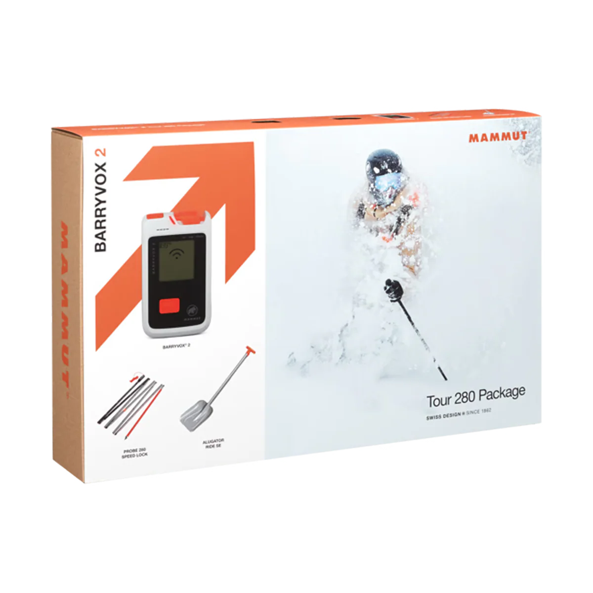 Mammut Barryvox 2 avalanche transceiver packaging on a white background
