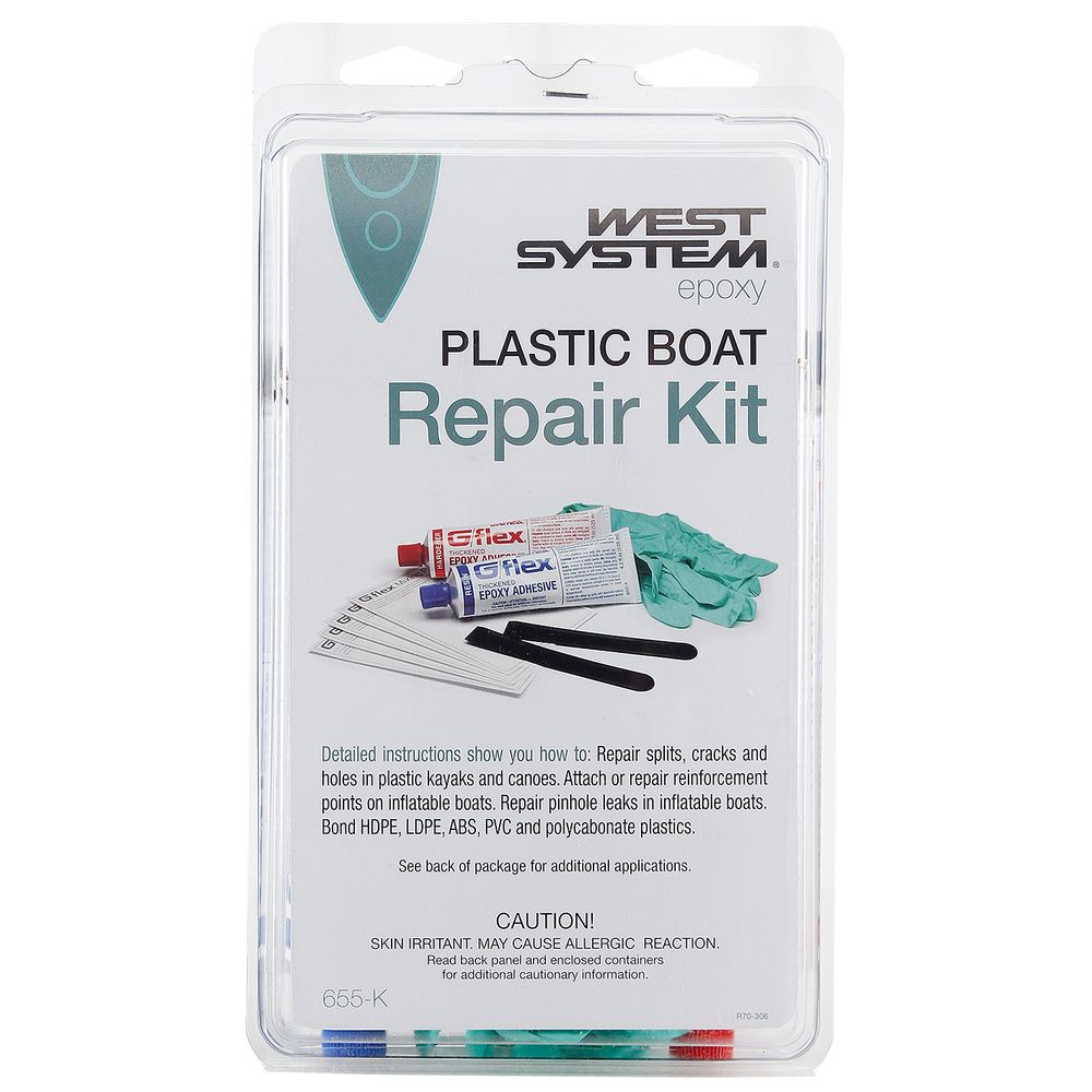 West System Epoxy Plastic Boat Repair Kit packaging on a white background