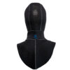 Black hooded garment on a black background