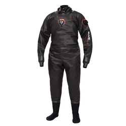 Black diving suit with brand logo on a white background