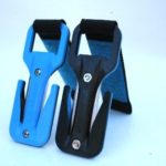 Two blue and black tools on a white background