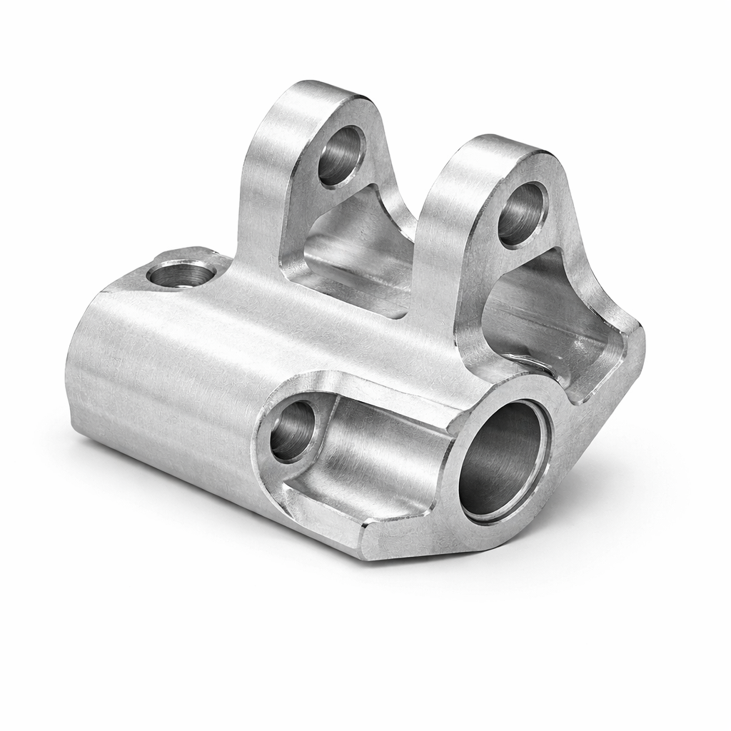 Metal mechanical component on a white background