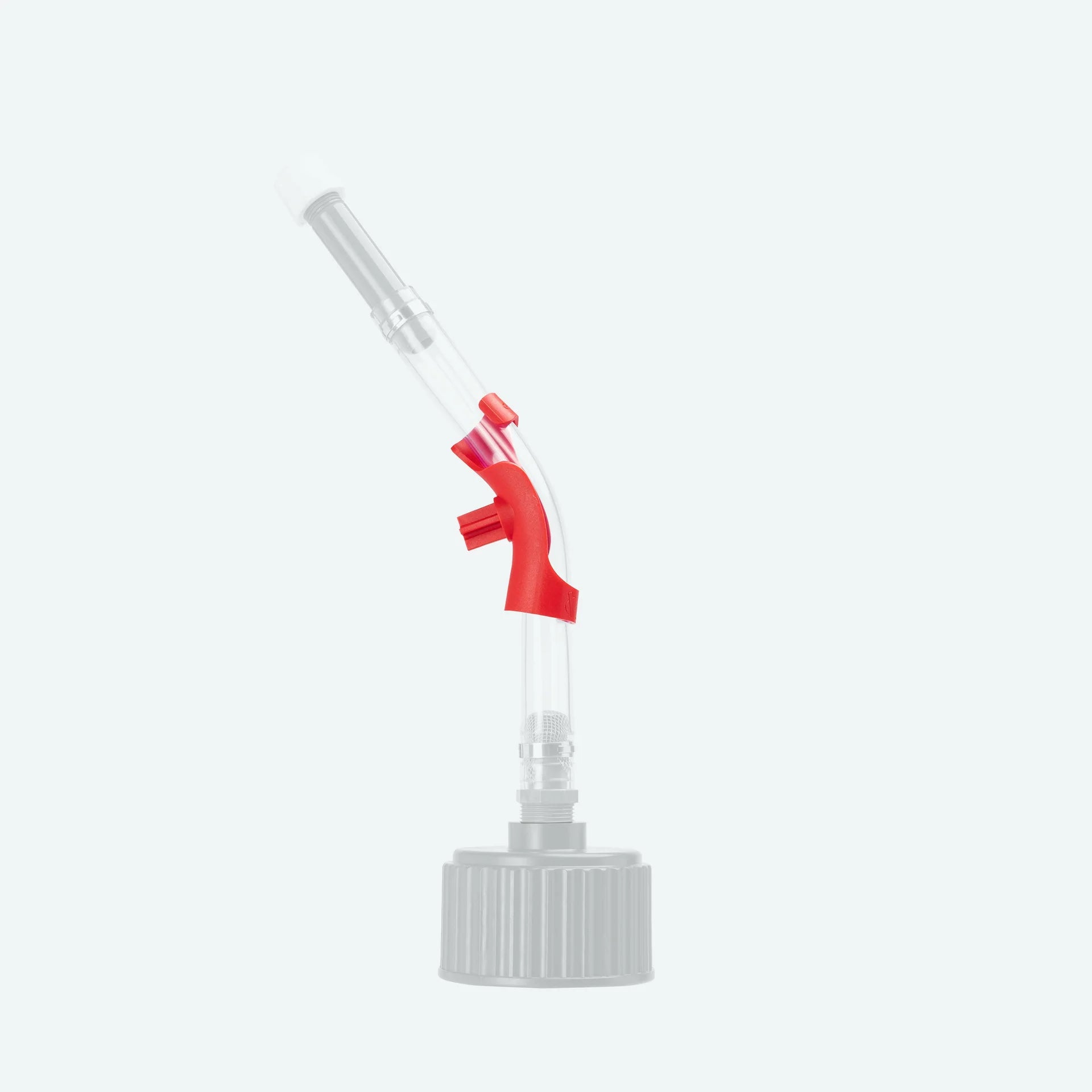 Red and gray nozzle on a white background