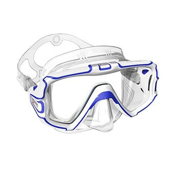 makres white and blue goggles