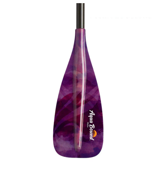Purple paddle with a visible brand logo on a white background