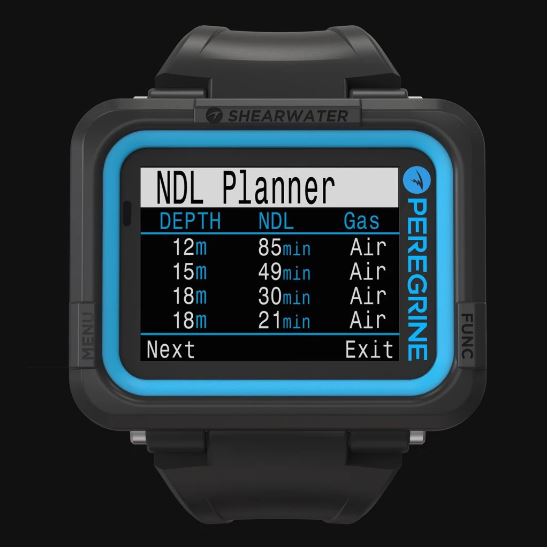 shearwater peregrine dive computer planner