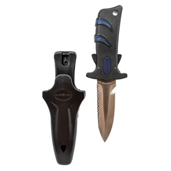 Knife with a sheath on a white background