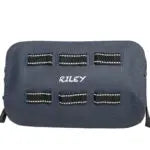 Blue pouch with 'JILEY' branding on a dark background