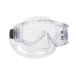 Clear diving mask on a white background