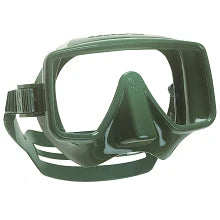 black frameless diving mask