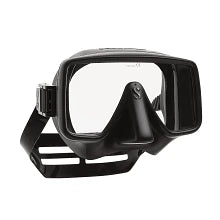 Black diving mask on a white background