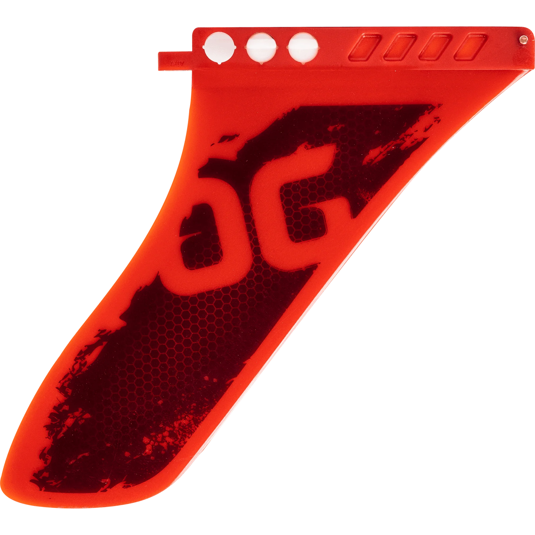 Red motorcycle mudguard with a brand logo on a white background
