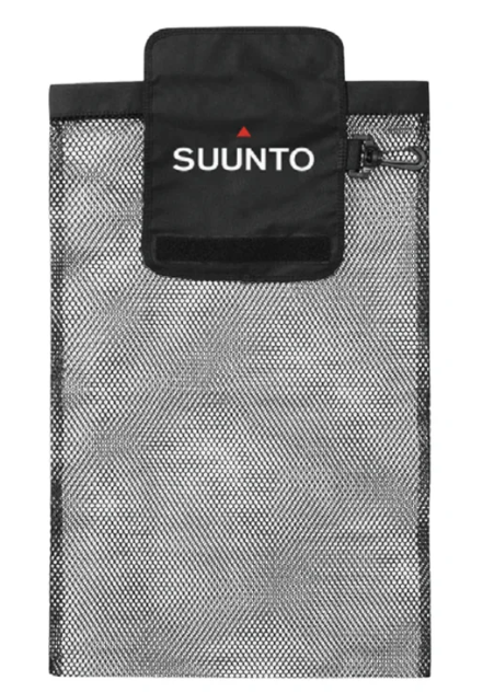 Black mesh pouch with Suunto logo on a white background