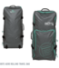 Gray tactical backpack on a black background