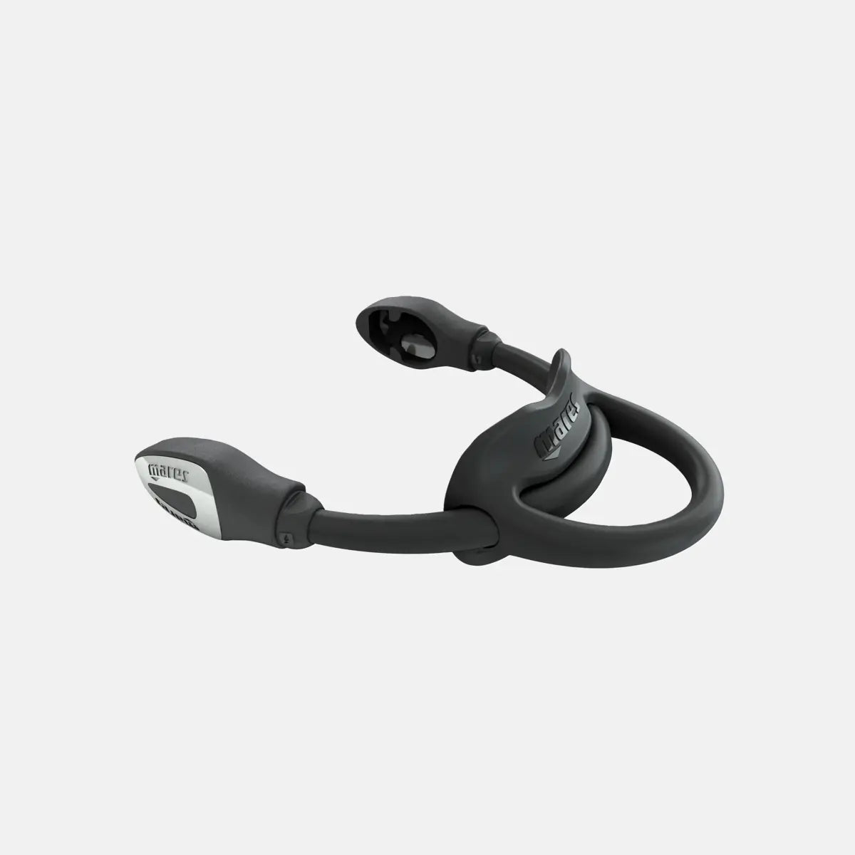 Black bike lock on a white background