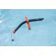 Red and black snorkel with a swimmer in the background