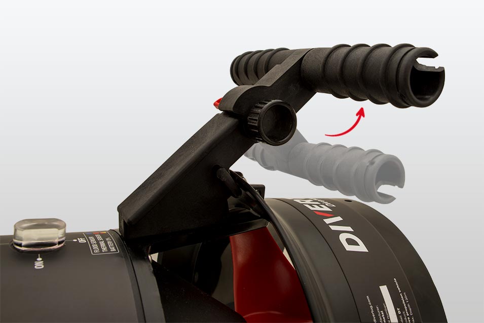 Close-up of a telescope with a focus on the eyepiece and diopter adjustment.