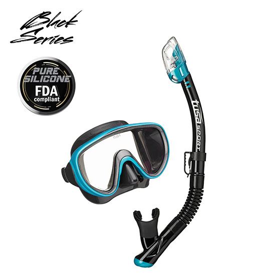 black series black and blue mask and snorkel