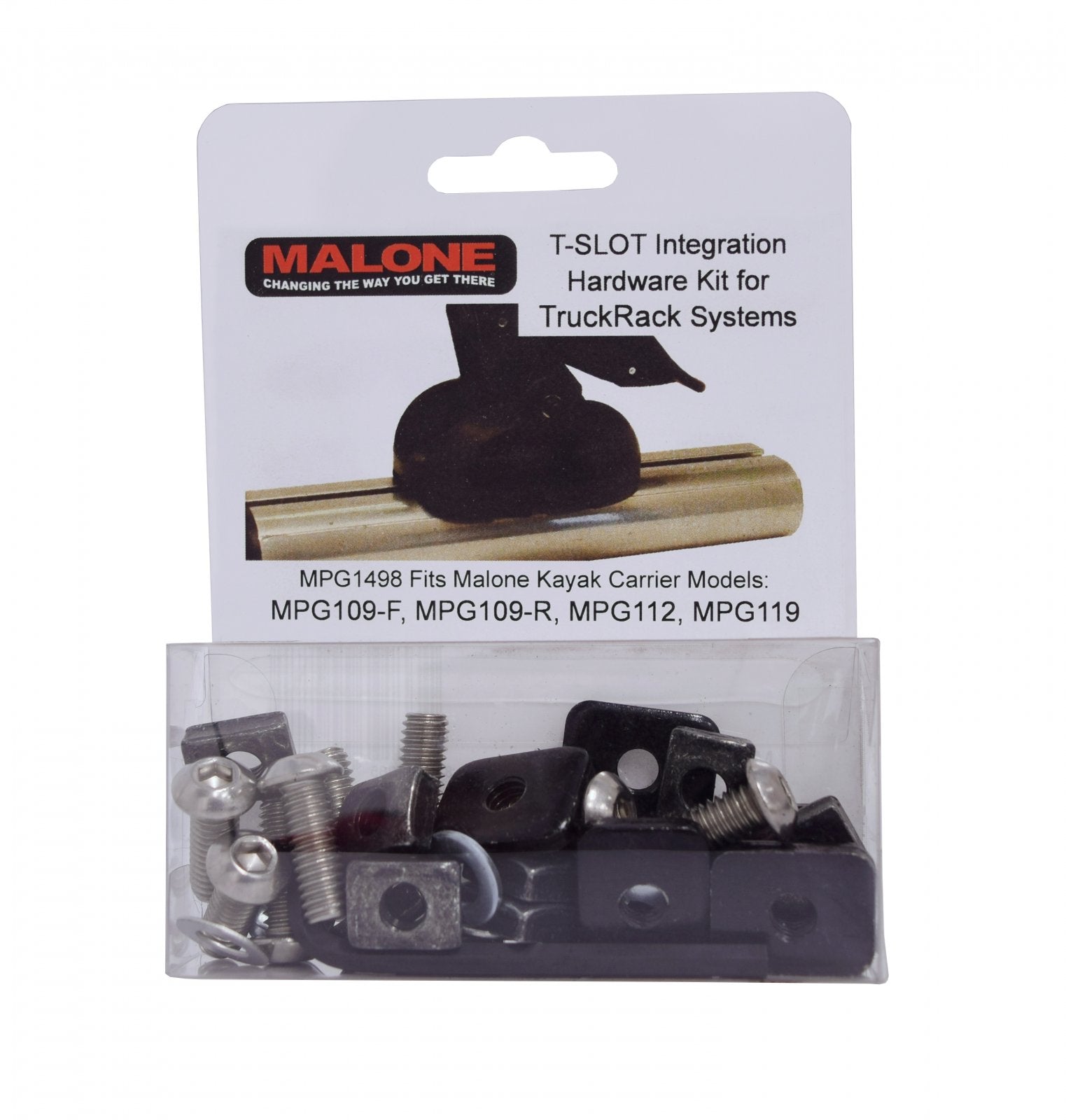 Malone T-Slot Integration Hardware Kit for Truck Rack Systems packaging on a white background