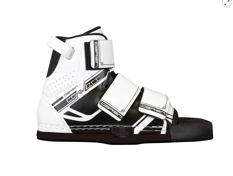 Black and white high-top sneaker with brand logo on a white background