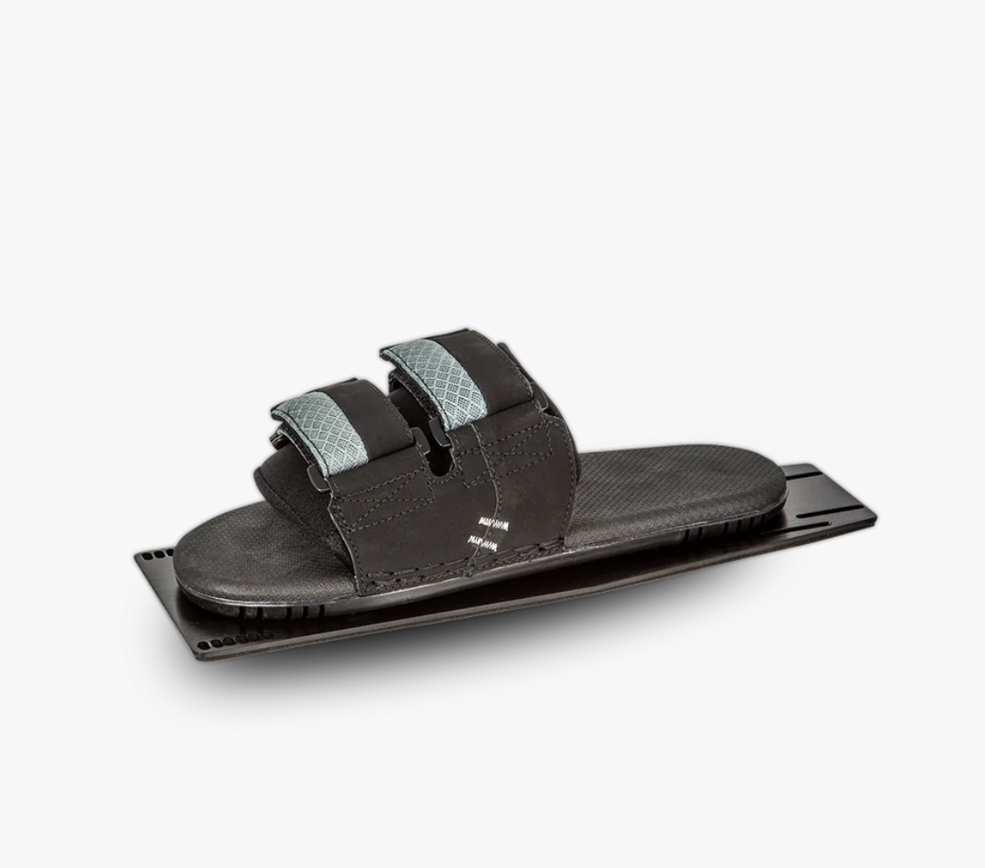 Black sandal with straps on a white background