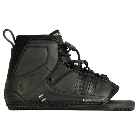 Black snow boot with brand logo on a white background