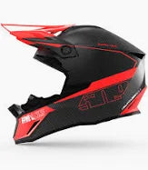Black and red motorcycle helmet with 'Alpinestars' branding on a white background
