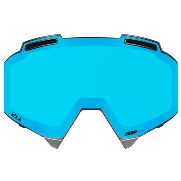 A bright blue mirrored ski or snowboard lens replacement with black and gray trim, featuring the Hexa and G1000 logos on the bottom corners.