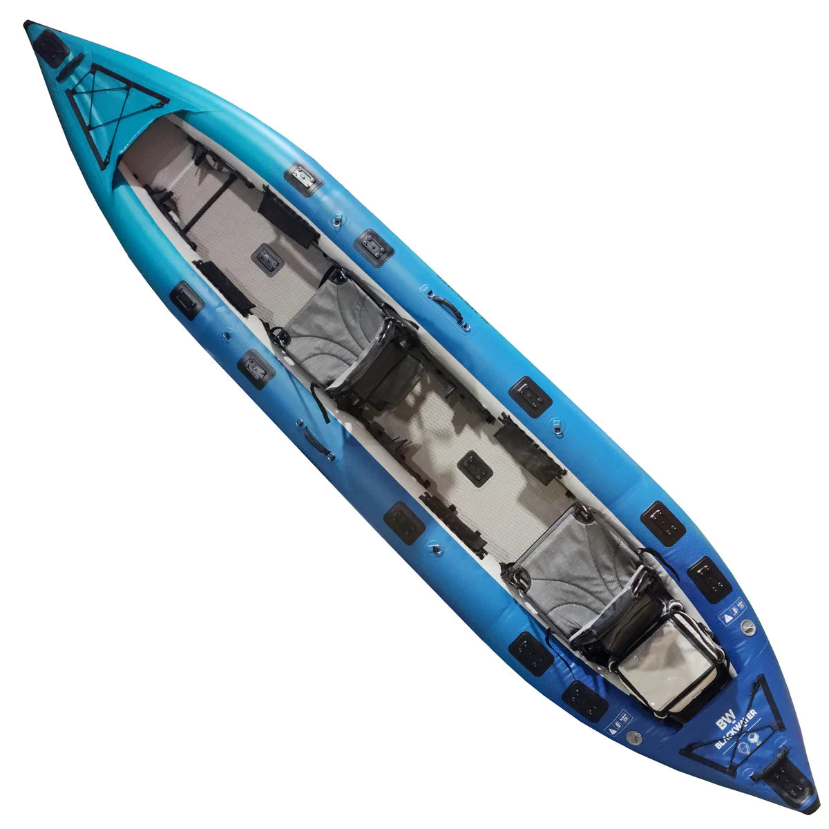 Blue kayak on a white background